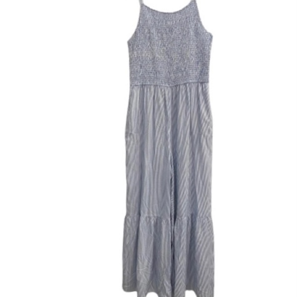Japna JUMPSUIT Smocked Flared Wide Bell Ruffled Leg Pockets